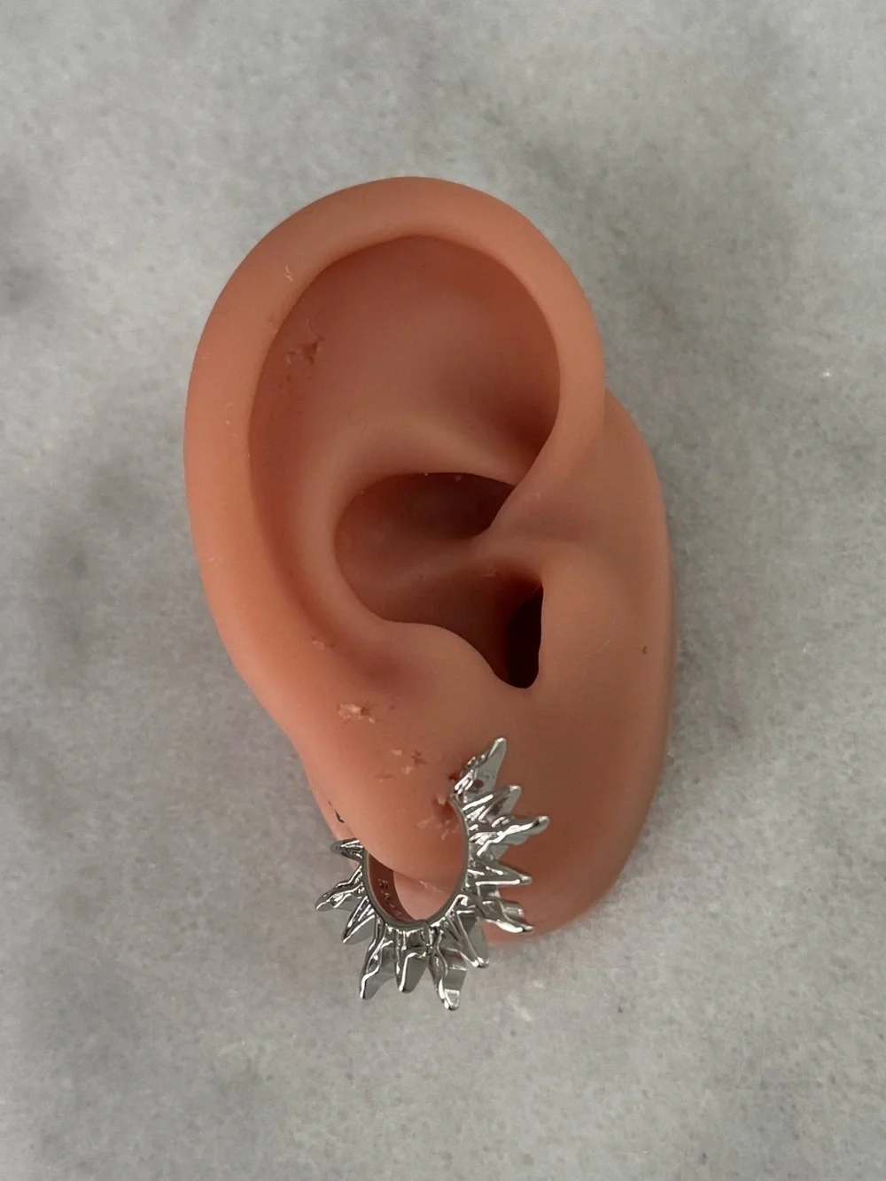 Sterling Silver Sun Burst Hoop Earrings   Brand New  Sterling Silver